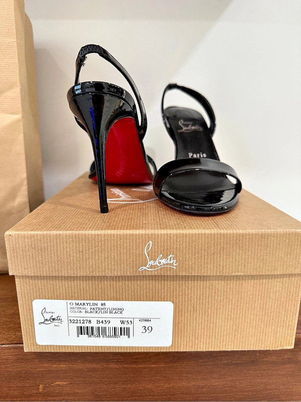 Christian Louboutin Marylin Black Patent Heels EU 39  New